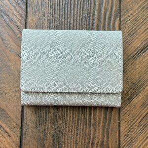 Halogen Gray Textured Wallet with Fold-Over Flap